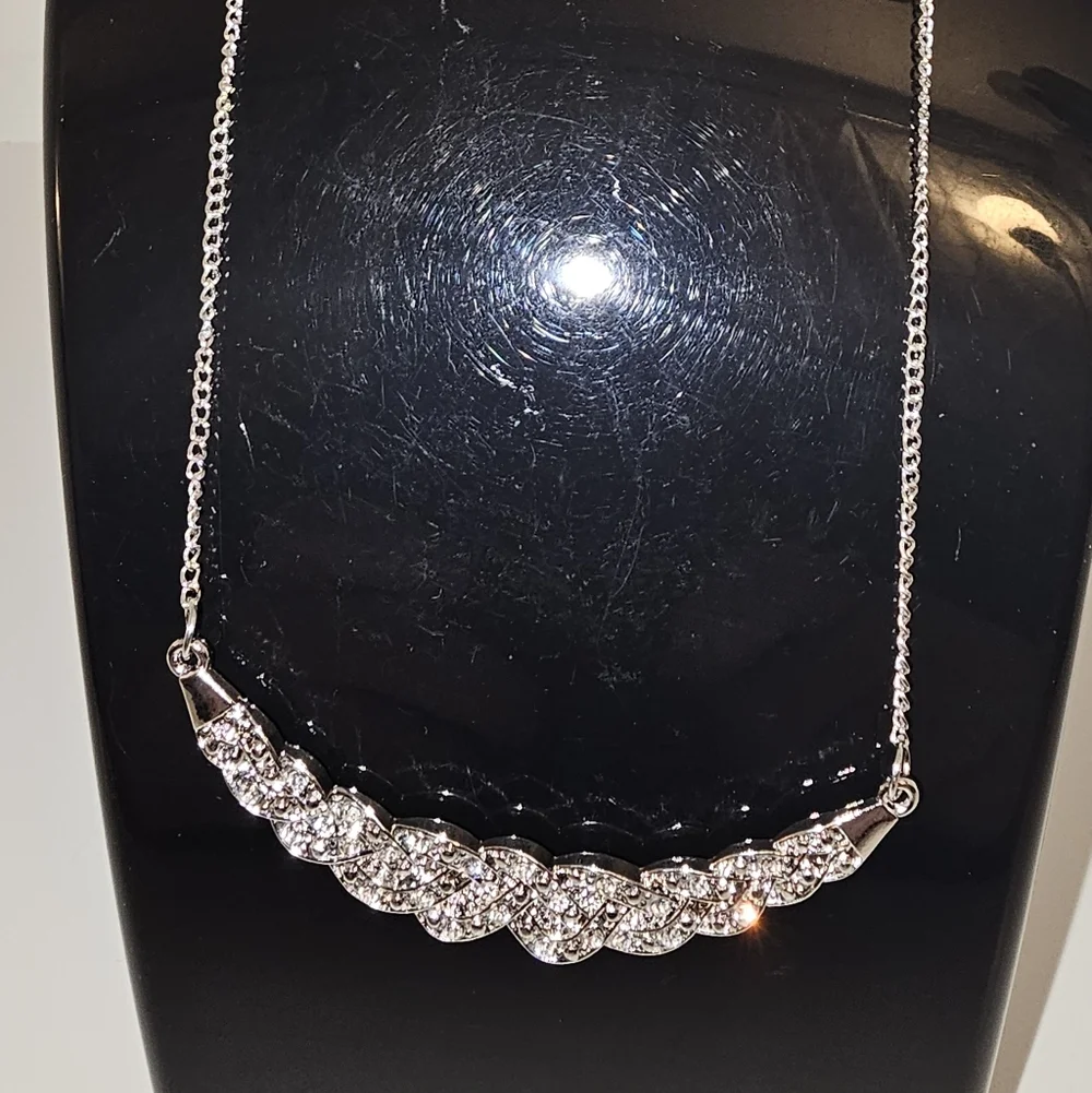 Silver Necklace and Earring Set